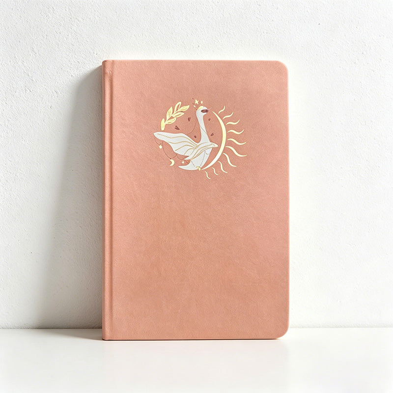 CouldNook Premium A5 Dotted Notebook - Elegant Gold Foil Faux Leather Journal (160gsm)