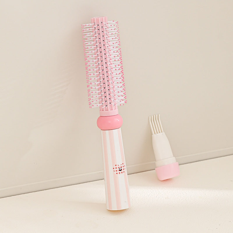 CouldNook Aesthetic Pastel Round Hairbrush - Volumizing Roller Brush with Cleaning Tool