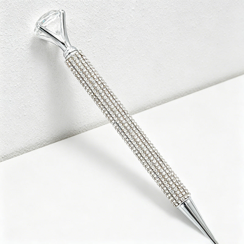 CouldNook Pen-Luxury Large Diamond Top Rhinestone Paved Twist Metal Ballpoint Pen Bling Gift Pen for Office School Wedding(5PCS)