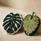 CouldNook Tropical Botanical Leaf Hanging Hand Towel - Soft Monstera Decor