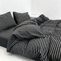 CouldNook Modern Striped Duvet Cover - Ultra-Soft Washed Cotton Feel Bedding