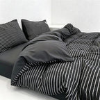 CouldNook Modern Striped Duvet Cover - Ultra-Soft Washed Cotton Feel Bedding