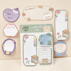 CouldNook Kawaii Animal Sticky Note Set - Cute 3-in-1 Journaling Memo Pad