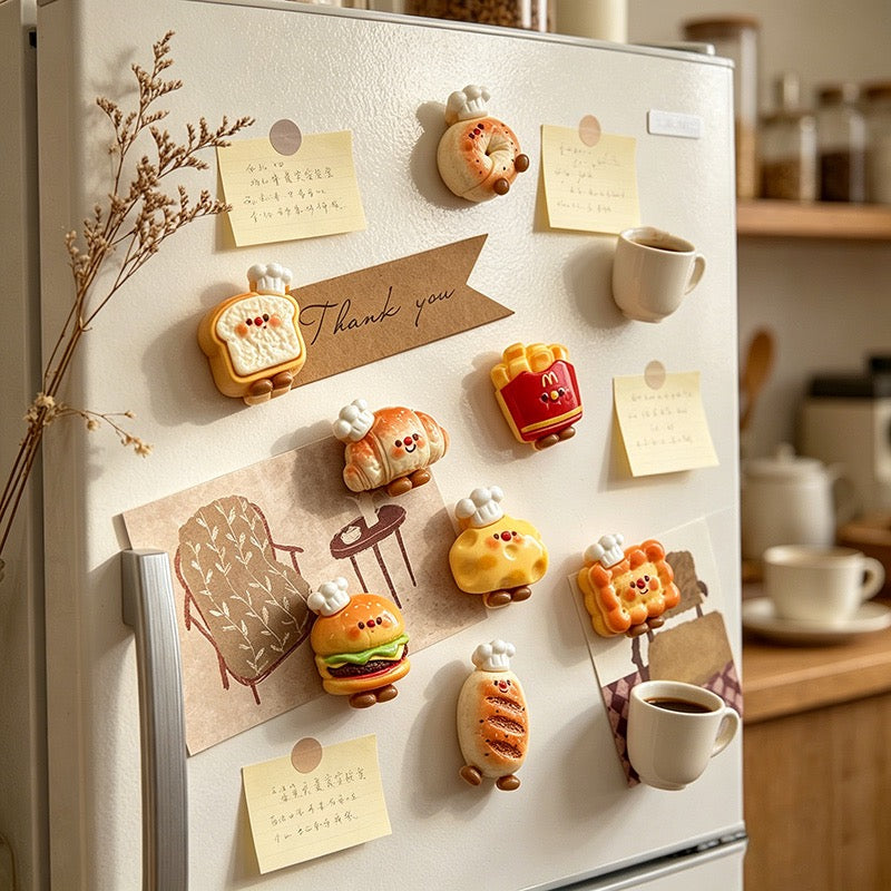 CouldNook 3D Miniature Dessert Fridge Magnets - Kawaii Pastry Set (4 Pcs)