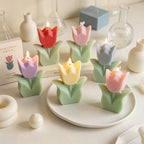 CouldNook 3D Tulip Flower Scented Candle - Pastel Spring Aesthetic Decor