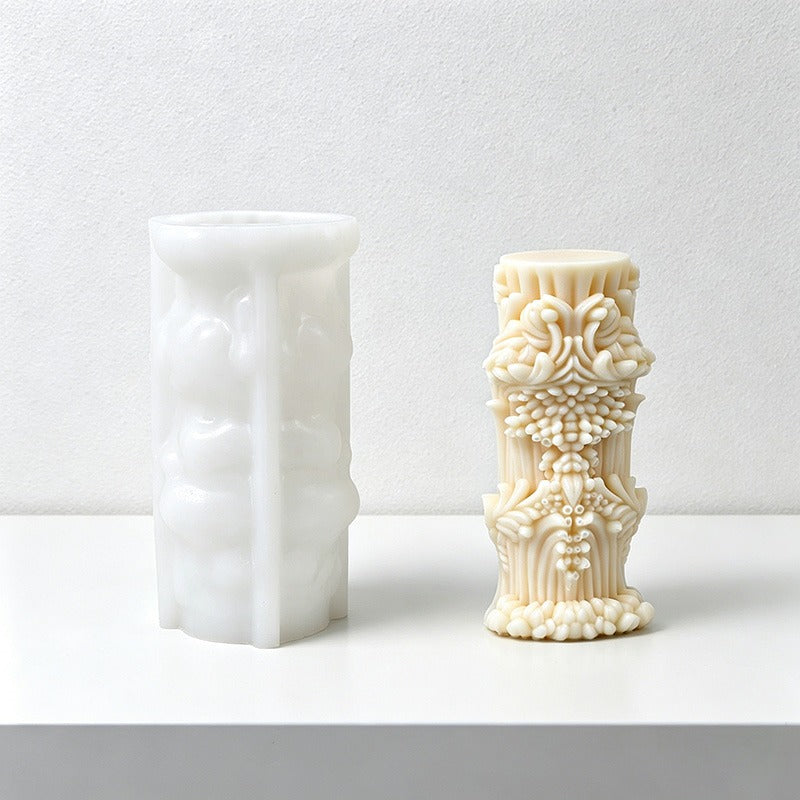 CouldNook 3D Abstract Pillar Candle Silicone Mold - DIY Crafting