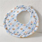 CouldNook Premium Muslin Cotton Baby Bib - Reversible 6-Layer Round Drool Apron(set of 10)