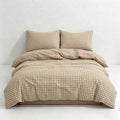 CouldNook Minimalist Gingham Duvet Cover - Ultra-Soft Washed Cotton Feel Bedding