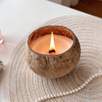 CouldNook Natural Coconut Shell Scented Candle - Tropical Wooden Wick Decor