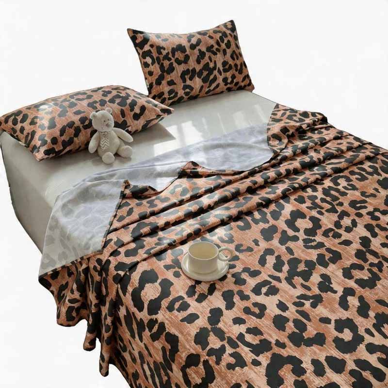 CouldNook Premium Cotton Homespun Flat & Fitted Sheet - Wild Safari Leopard