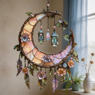 CouldNook Suncatcher-Moon Flower Shaped Acrylic Sun Catcher Hanging Ornament