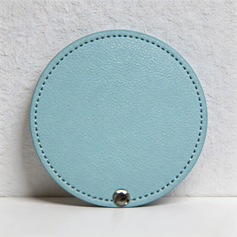 CouldNook PU Leather Rotating Compact Mirror - Portable Round Travel Mirror