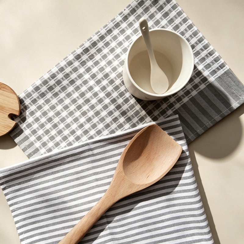 CouldNook Striped & Checkered Napkins – Reusable Fabric Table Linens for Dining