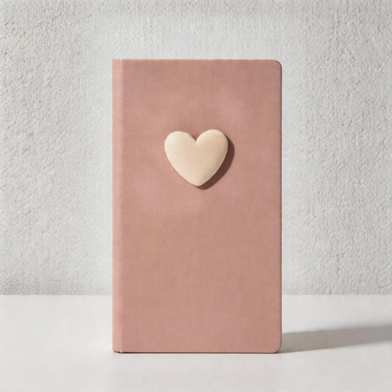 CouldNook 3D Heart Faux Leather Hardcover Notebook / Journal