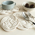 CouldNook Hand-Woven Braided Trivet - Rustic Cotton & Jute Knot Coaster