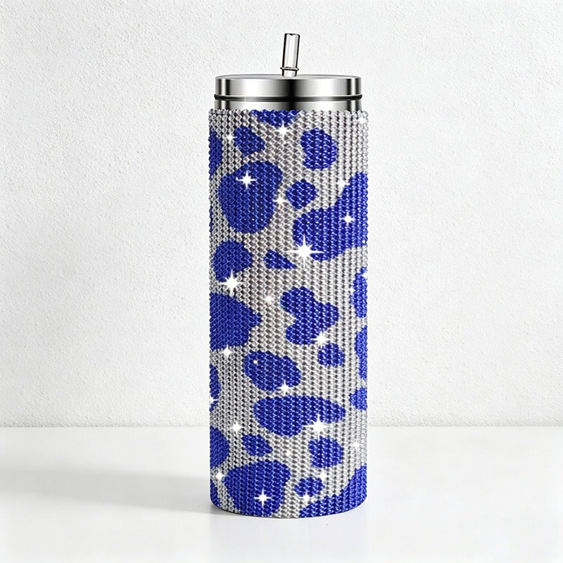 CouldNook 20oz Rhinestone Tumbler-Stainless Steel Vacuum Insulated Straight Body Tumbler with Straw