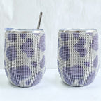 CouldNook 12oz Bling Rhinestone Stemless Wine Tumbler - Clear Lid & Straw (Solid Color Series)