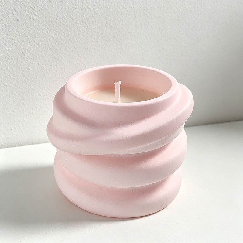 CouldNook Abstract Geometric Scented Candle - Modern Swirl Art Decor