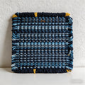 CouldNook Minimalist Hand-Woven Cotton Coaster - Starry Blue Square Mug Mat