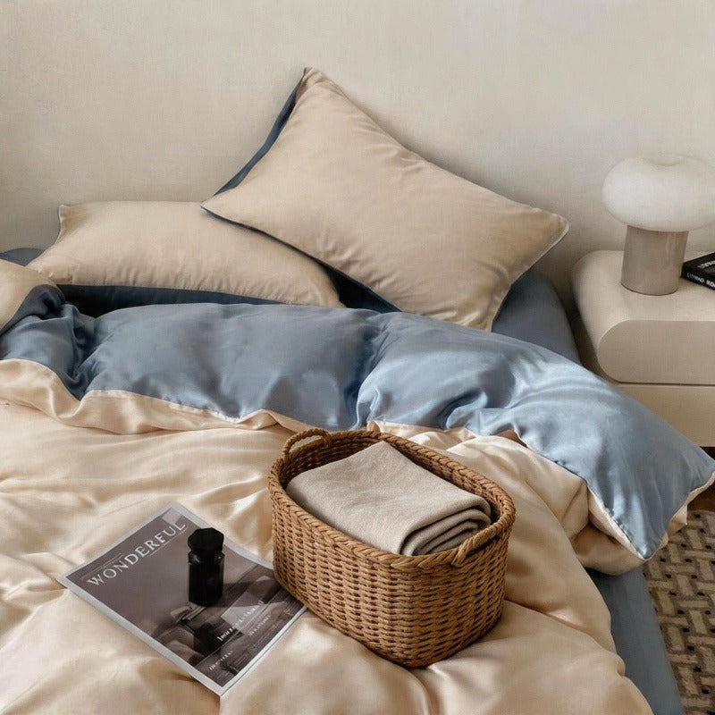 Washed Silk Duvet Cover - Cooling Polyester Fiber Quilt Cover