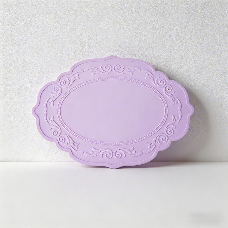 CouldNook Vintage Embossed Silicone Placemat - French Lace Heat Resistant Table Mat