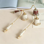 Vintage Rhinestone & Faux Pearl Candle Snuffer, Handheld Enamel Candle Extinguisher