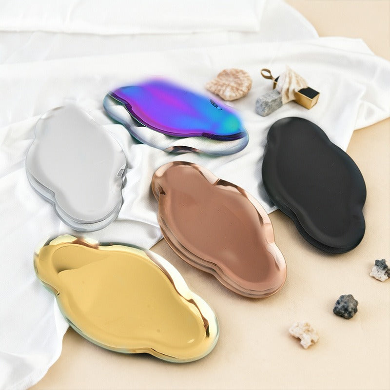 Cloud Shape Stainless Steel Plates - Irregular Cosmetic Tray Jewelry Dish