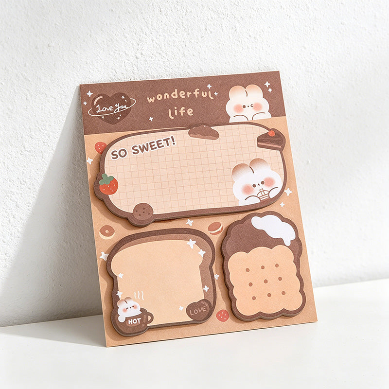 CouldNook Kawaii Animal Sticky Note Set - Cute 3-in-1 Journaling Memo Pad