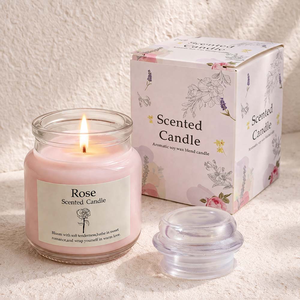 CouldNook Scented Candles - Glass Milk Bottle Botanical Wax Candle