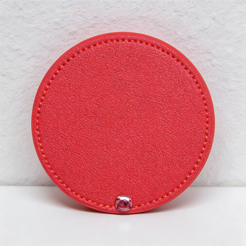 CouldNook PU Leather Rotating Compact Mirror - Portable Round Travel Mirror