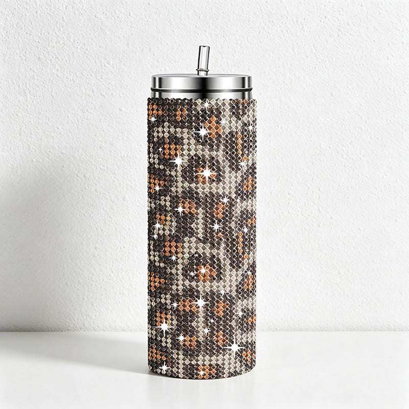 CouldNook 20oz Rhinestone Tumbler-Stainless Steel Vacuum Insulated Straight Body Tumbler with Straw