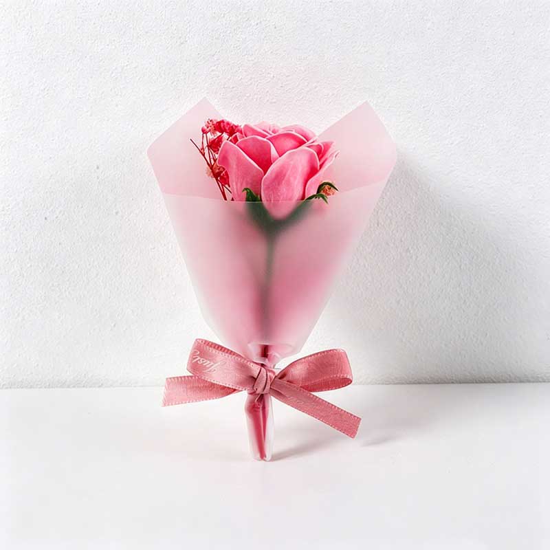 Mini Dried Baby's Breath Flower Bouquet and Soap Rose