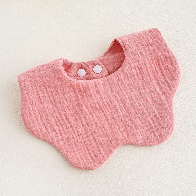 CouldNook Premium Muslin Cotton Baby Bib - Solid Morandi Petal Drool Apron(set of 10)