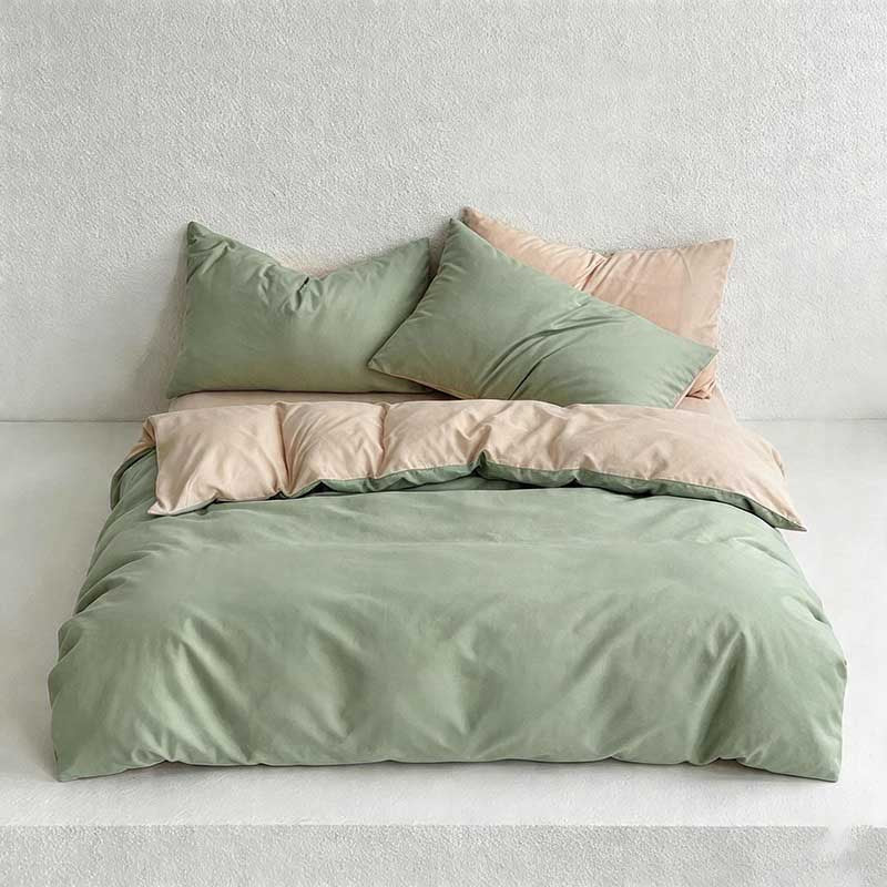 CouldNook Reversible Solid Duvet Cover - Ultra-Soft Washed Cotton Feel (Light Colors)