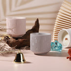 CouldNook Scented Candles - Vertical Striped Ceramic Wooden Wick Candle