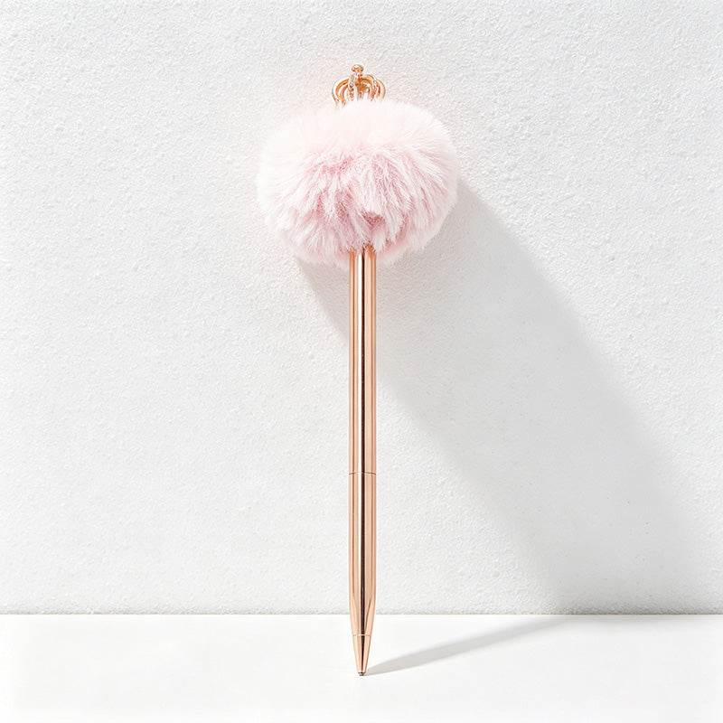 CouldNook Pen-Crown Top Pom Pom Metal Ballpoint Pen Cute Luxury Gift Pen for Students Office Wedding Favors
