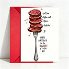 Funny Steak Doneness Greeting Card with Red Envelope, Humorous Meat Lover Greeting Card