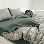 CouldNook Vibrant Plaid Duvet Cover - Ultra-Soft Washed Cotton Feel Bedding
