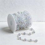 Iridescent Faceted Diamond Bead Garland Wall Decor - Crystal Style Decoration Chain