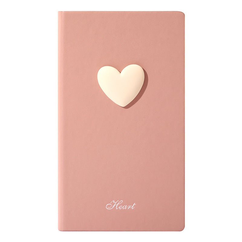 CouldNook 3D Heart Faux Leather Hardcover Notebook / Journal