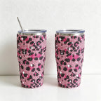 CouldNook 12oz Bling Rhinestone Stemless Wine Tumbler - Clear Lid & Straw (Solid Color Series)