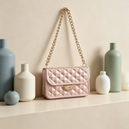 Pink Handbag Shaped Christmas Wall Decor - Stylish Chain Hanging Ornament