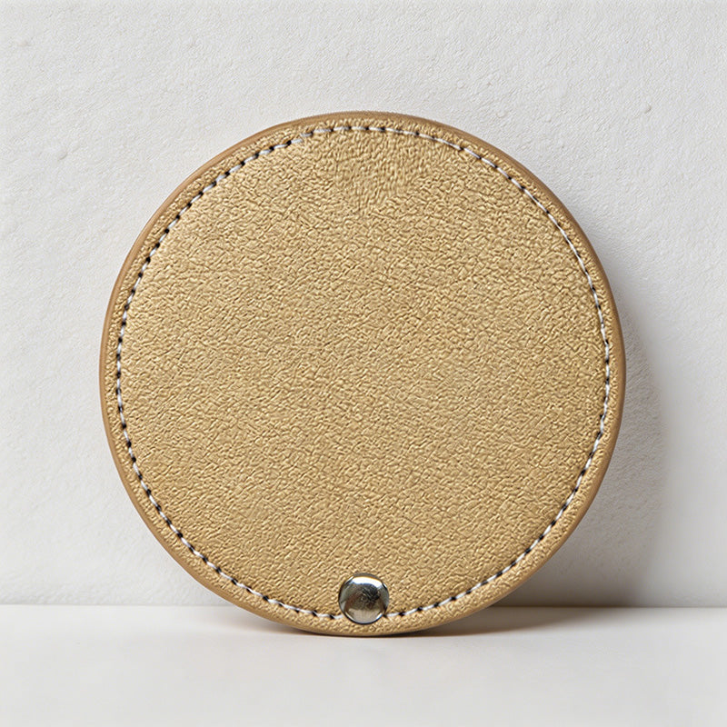 CouldNook PU Leather Rotating Compact Mirror - Portable Round Travel Mirror