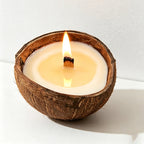 CouldNook Botanical Coconut Bowl Candle - Dried Flower & Wooden Wick Decor