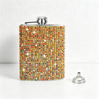 CouldNook 6/8oz Bling Rhinestone Hip Flask - Pocket Size with Funnel (Solid Color Series)