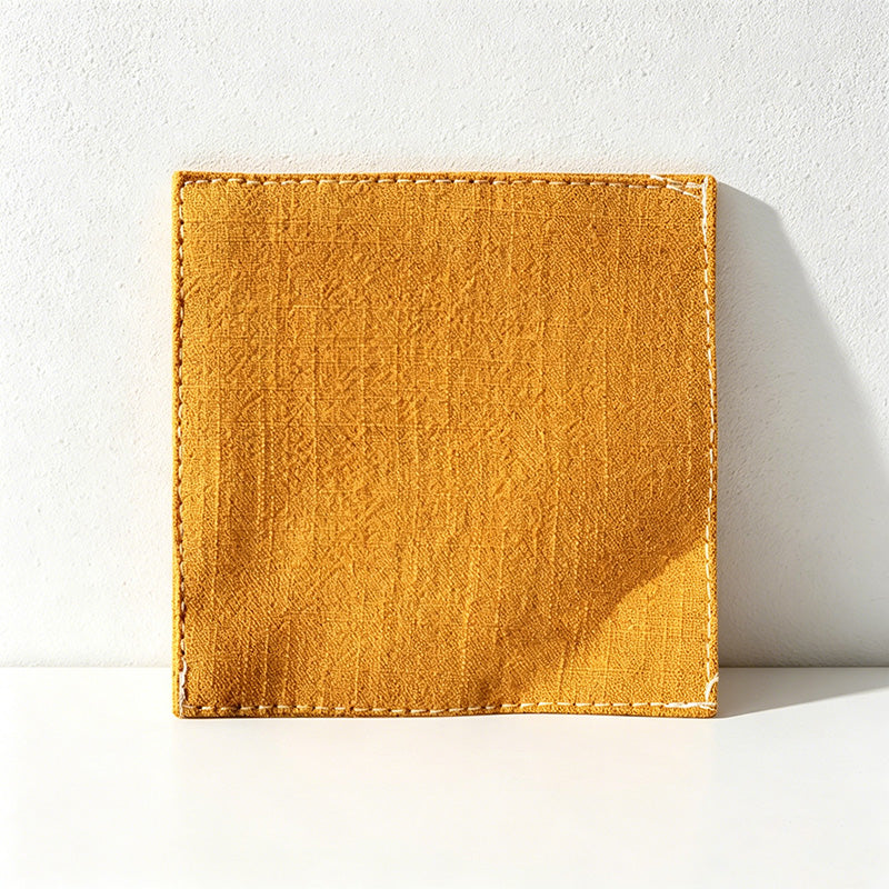 CouldNook Solid Cotton Linen Coaster - Minimalist Japandi Drink Mat
