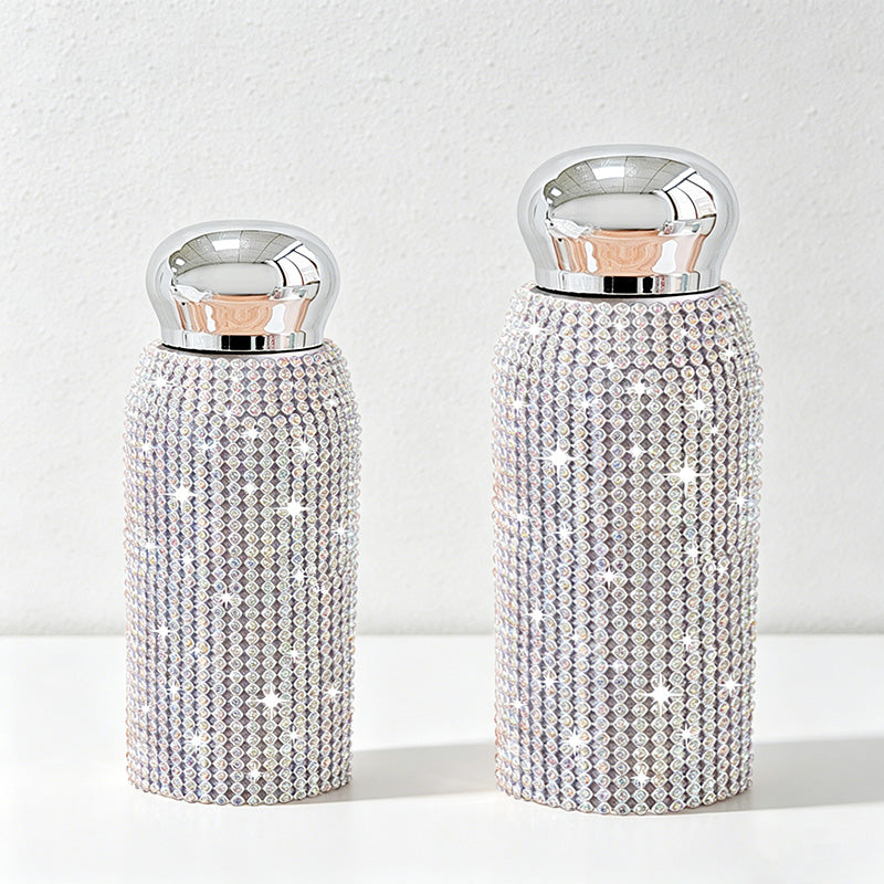 CouldNook Rhinestone Tumblers-6oz Stainless Steel Vacuum Insulated U-Shaped Eggshell Coffee Cup with Straw