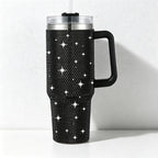 CouldNook 40oz Rhinestone Cow Print Tumbler-Stainless Steel Vacuum Insulated Ice Tumbler with Handle & Straw