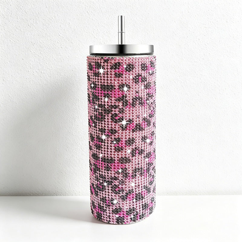 CouldNook 20oz Rhinestone Tumbler-Stainless Steel Vacuum Insulated Straight Body Tumbler with Straw