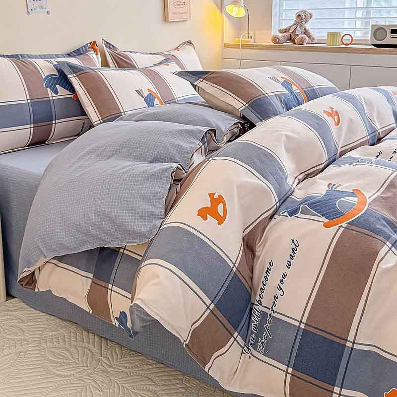 Ultra Soft Cartoon Panda & Bear Print Duvet Cover Set (Skin-Friendly & Breathable)